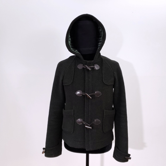 LACOSTE Wool Jacket Dark Army Green Grey - Picture 2 of 10
